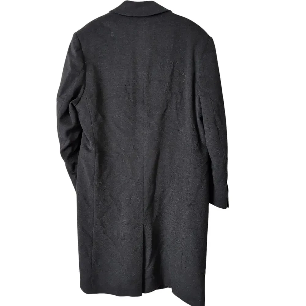 Jacob Siegel Men's Trench Coat 44L Colombo‎ Wool Cashmere Gray Italy Overcoat